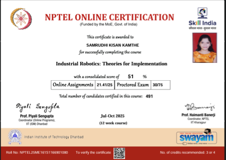 Industrial Robotics Certificate